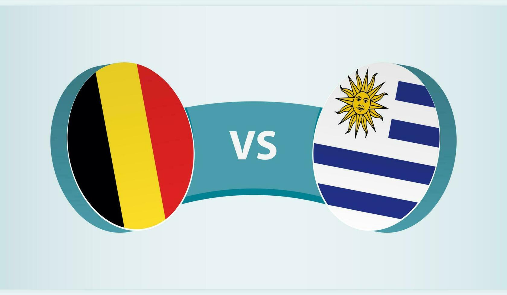 Belgium versus Uruguay, team sports competition concept. vector