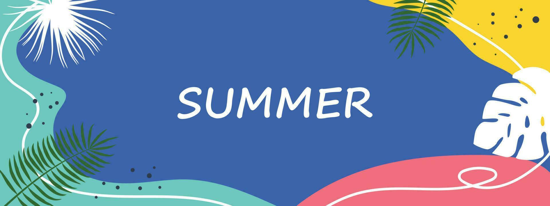 Colorful summer background, banner design. Horizontal poster, greeting card, header for the site. Summer background. vector