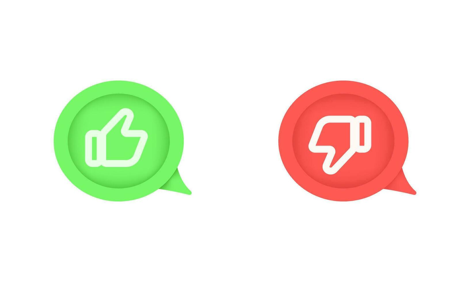 3d realistic like and unlike illustration trendy icon modern style object symbols illustration isolated on background vector
