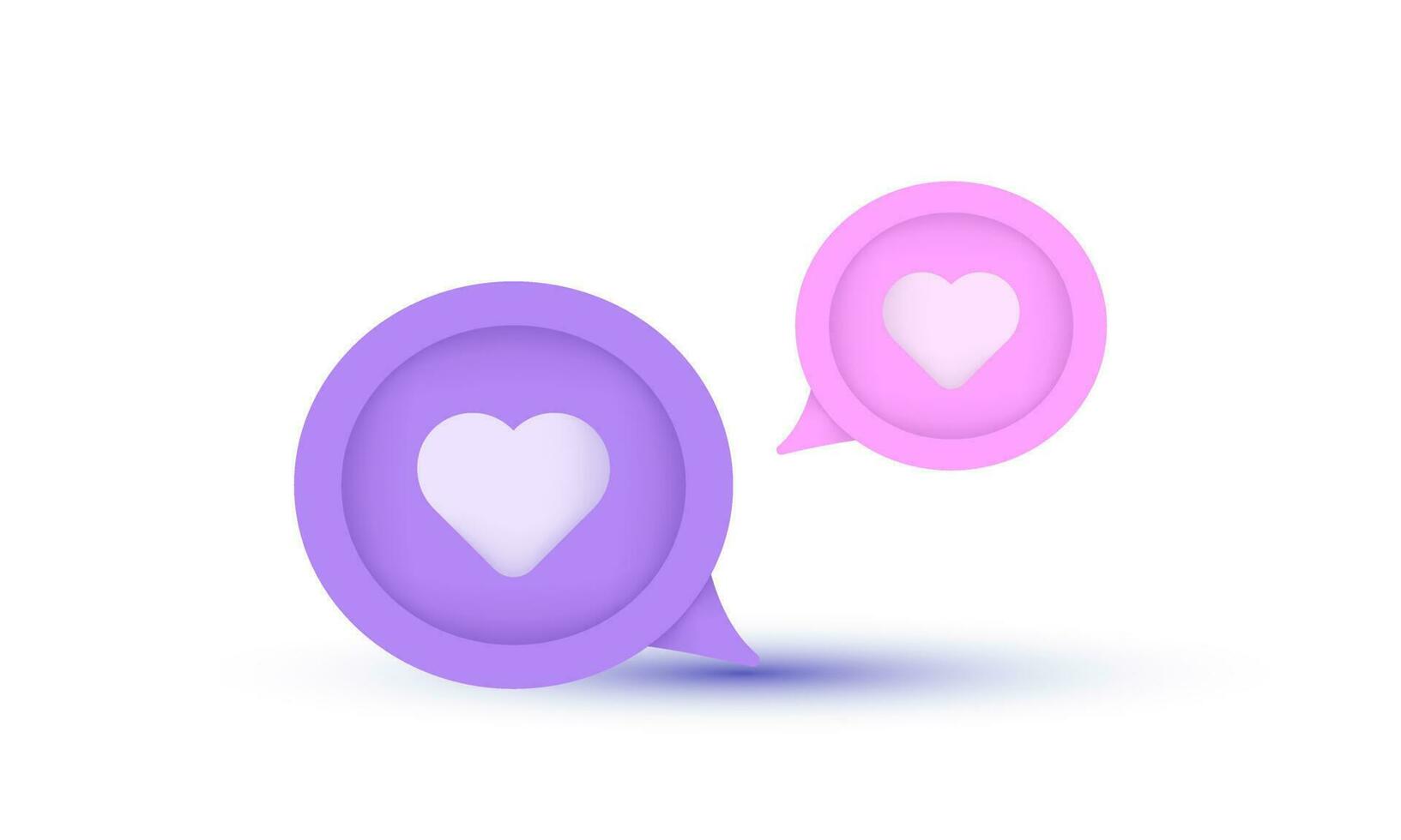 3d realistic vector social media notification love like illustration trendy icon modern style object symbols illustration isolated on background