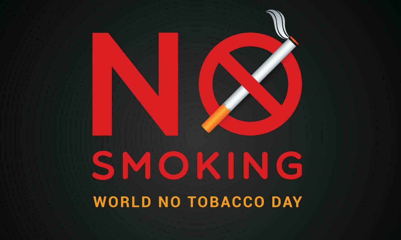 No smoking, world no tobacco day with cigarette and forbidden sign awareness post banner design template vector