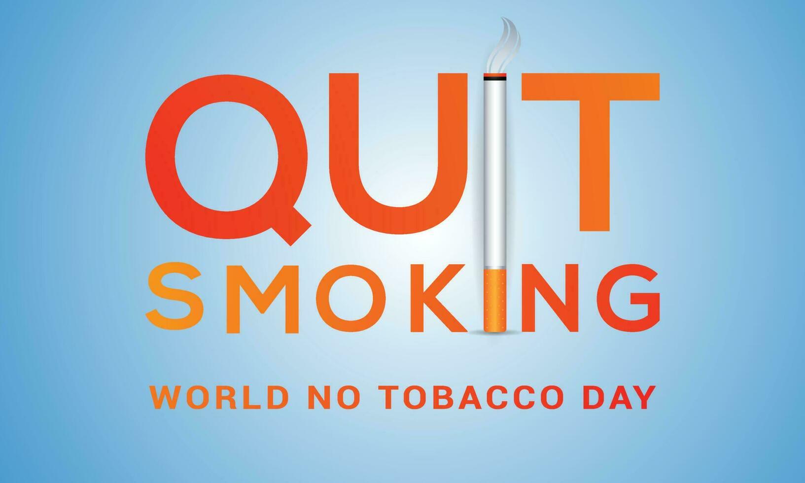 Quit smoking, world no tobacco day with cigarette awareness post banner design template vector