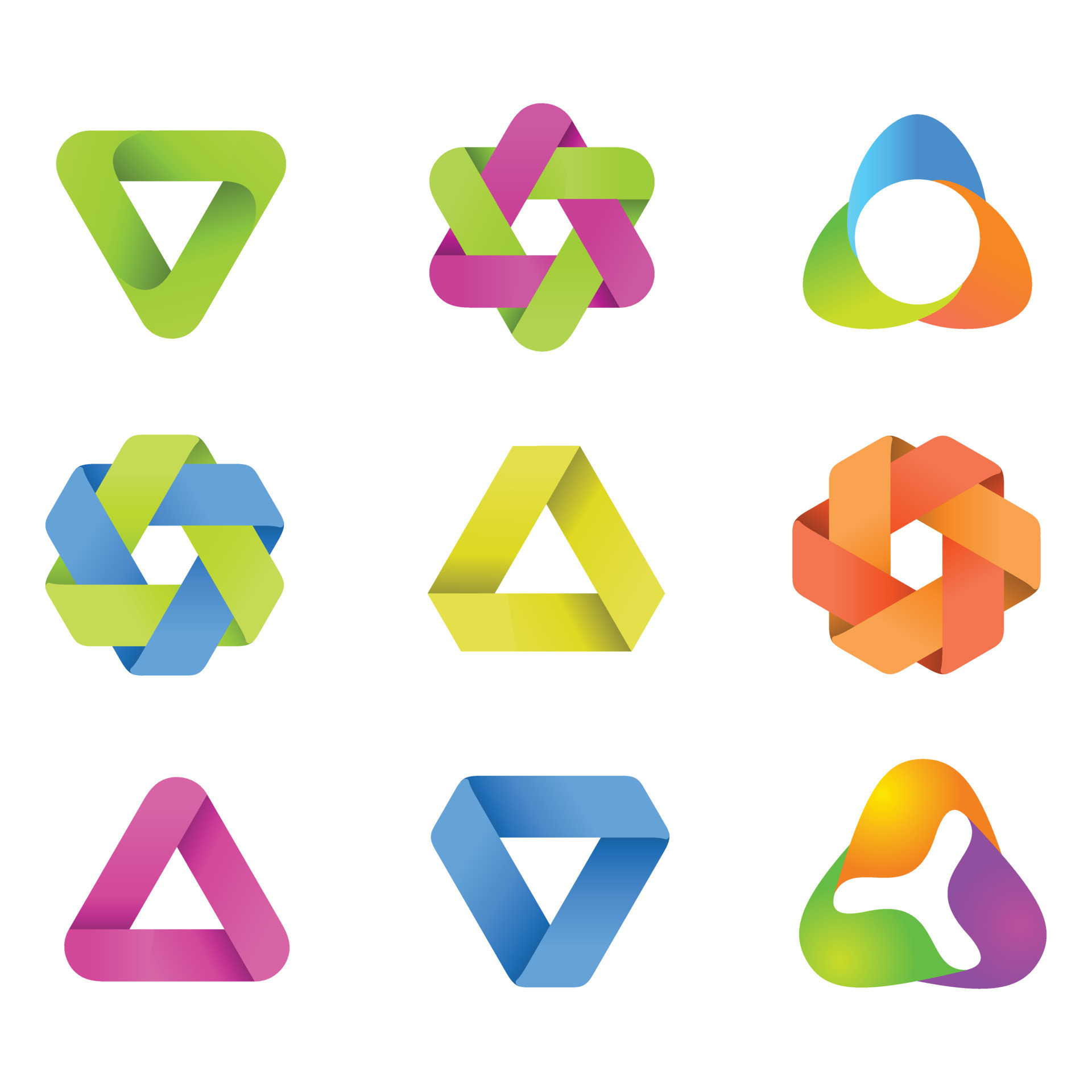 Визуальные элементы в дизайне. Визуальные элементы логотипа. Визуальные элементы логотипа. Современный графический дизайн. Разнообразные фигуры эмблем.