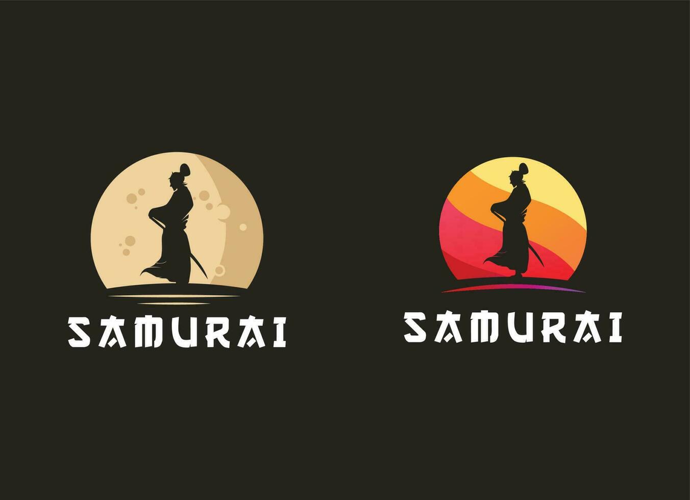 Samurai Ronin Logo Design Vector Template.