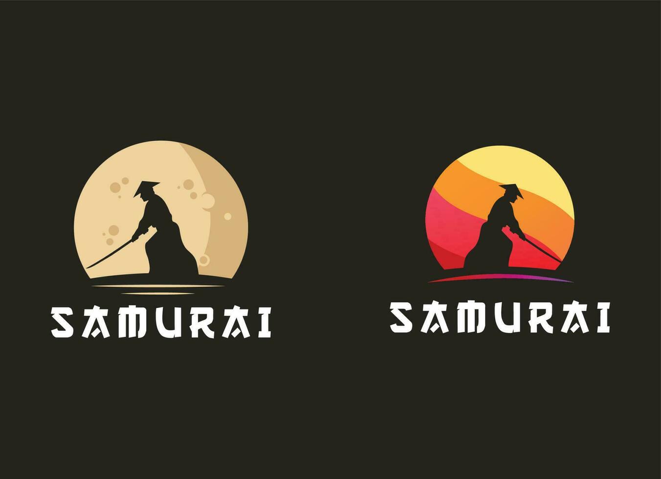 Samurai Ronin Logo Design Vector Template.