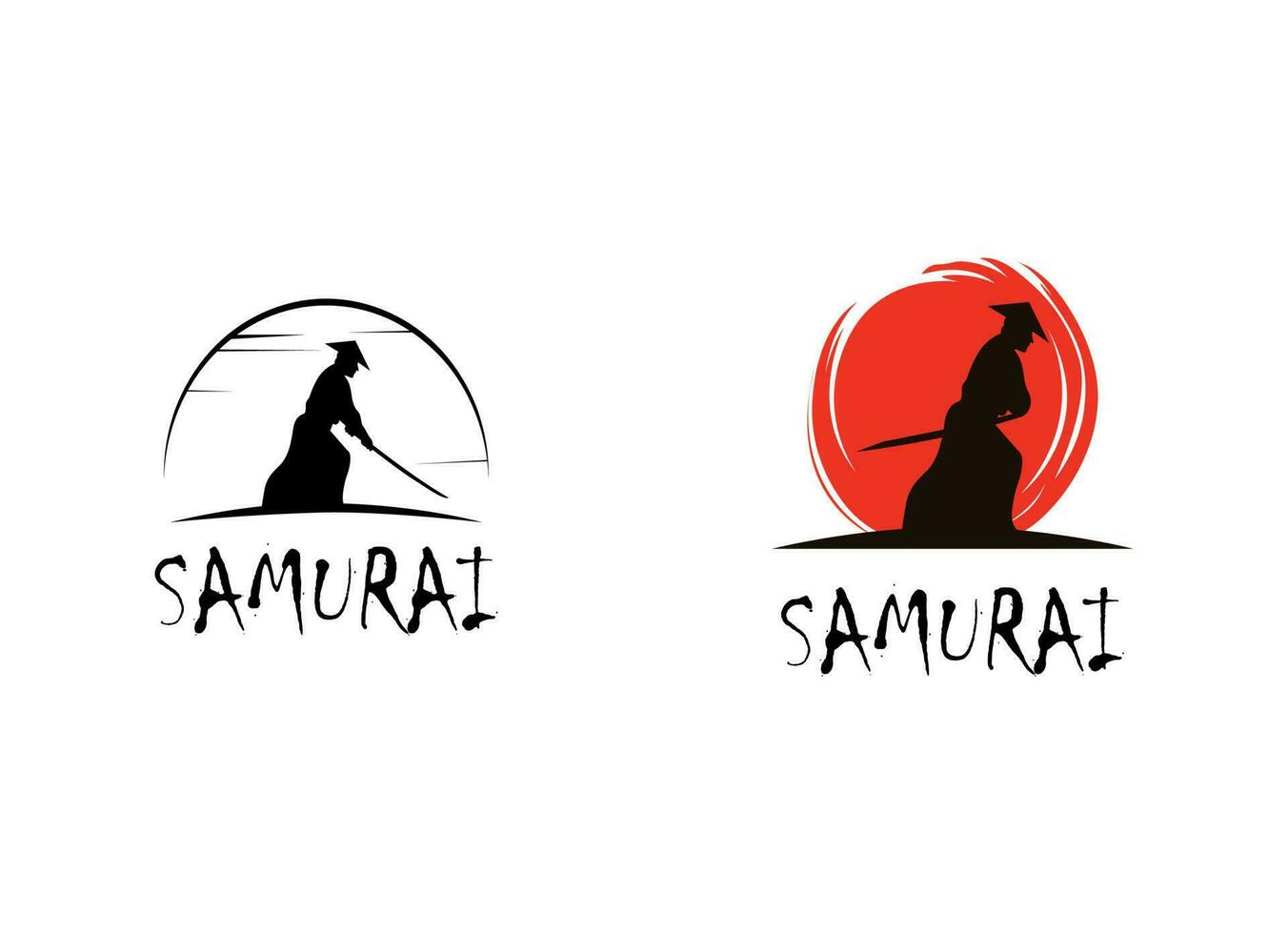 Samurai Ronin Logo Design Vector Template.