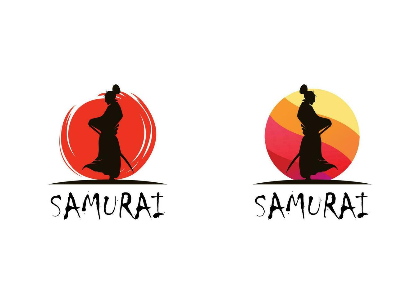 Samurai Ronin Logo Design Vector Template.