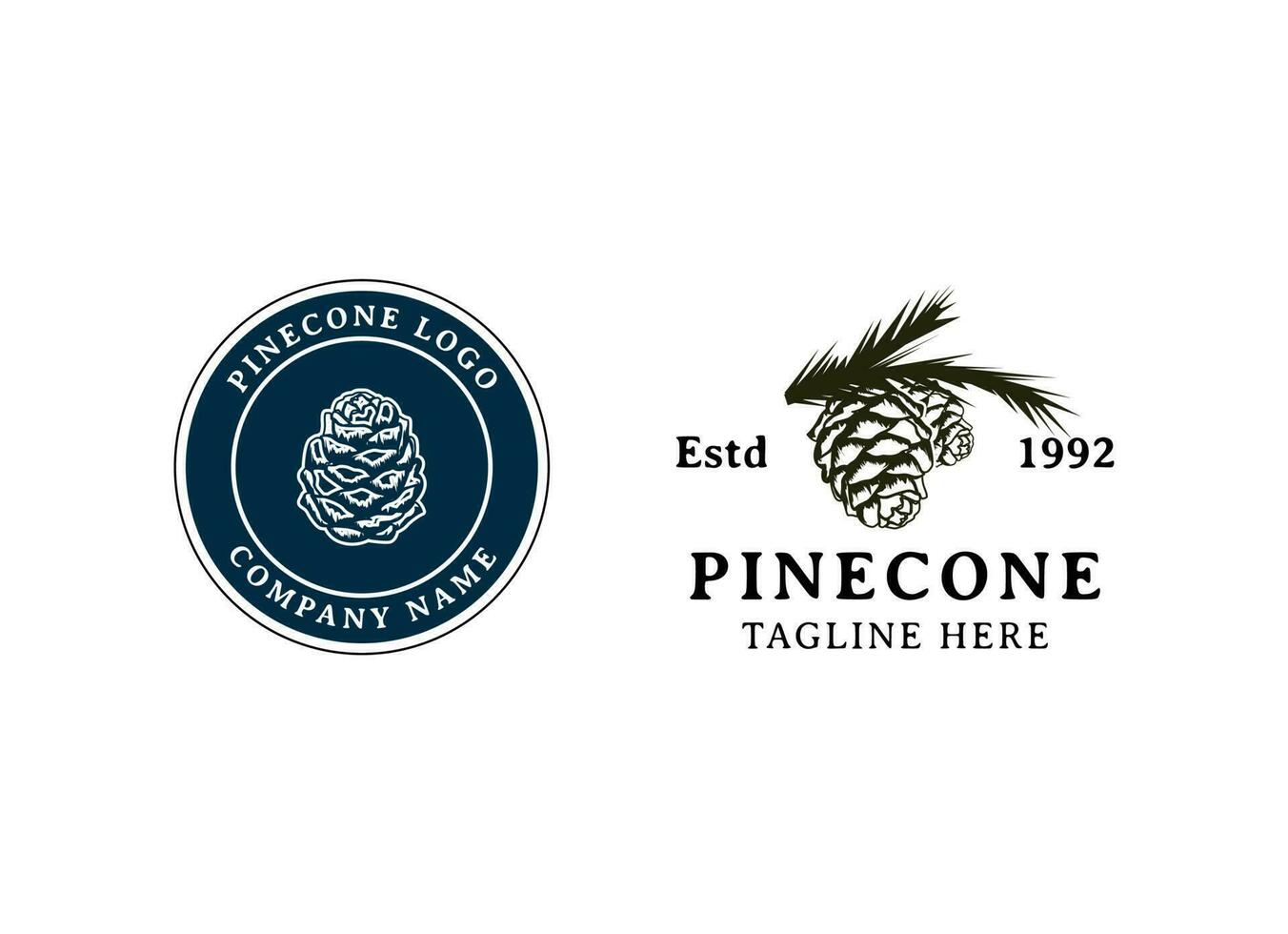 Pinecone Logo Design. Pinecone icon vector