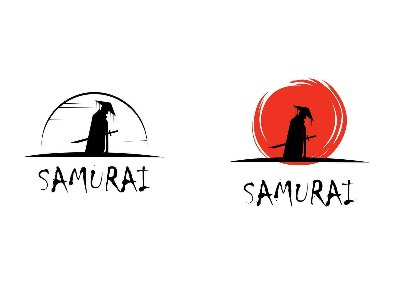 Samurai Ronin Logo Design Vector Template.