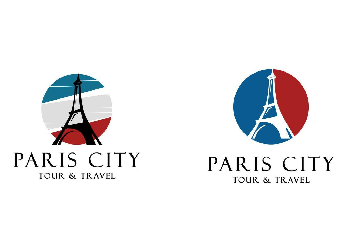 Paris tourist attraction logo design. Paris Eiffel tower travel landmark vector design. Paris famous places logotype