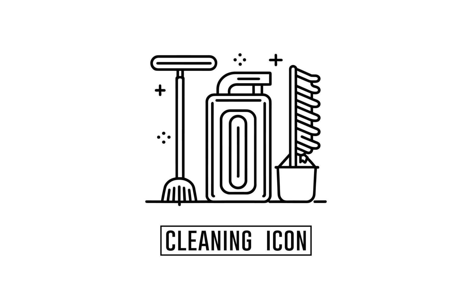 Cleaning icons, Cleaning icon outline vector, cleaning tools, Cleaning lineart icon vector