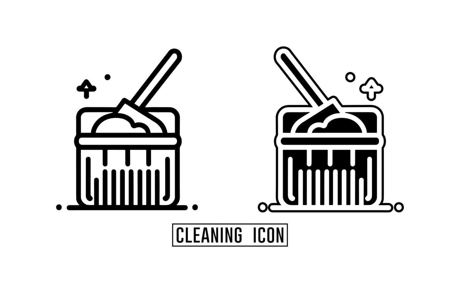 Cleaning icons, Cleaning icon outline vector, cleaning tools, Cleaning lineart icon vector