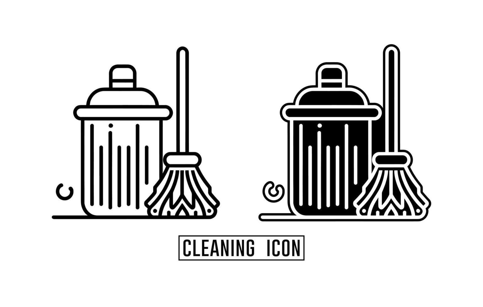 Cleaning icons, Cleaning icon outline vector, cleaning tools, Cleaning lineart icon vector