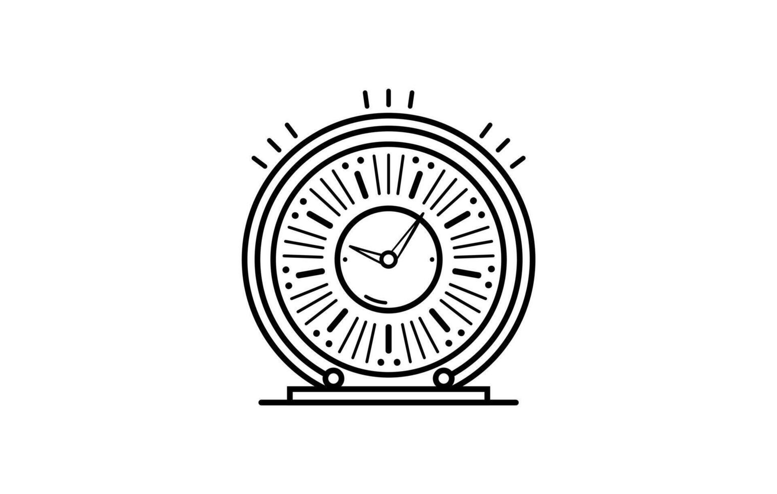 Clock icon free vector, Stopwatch illustration, Clock line art graphic, Clock outline, alarm clock vector