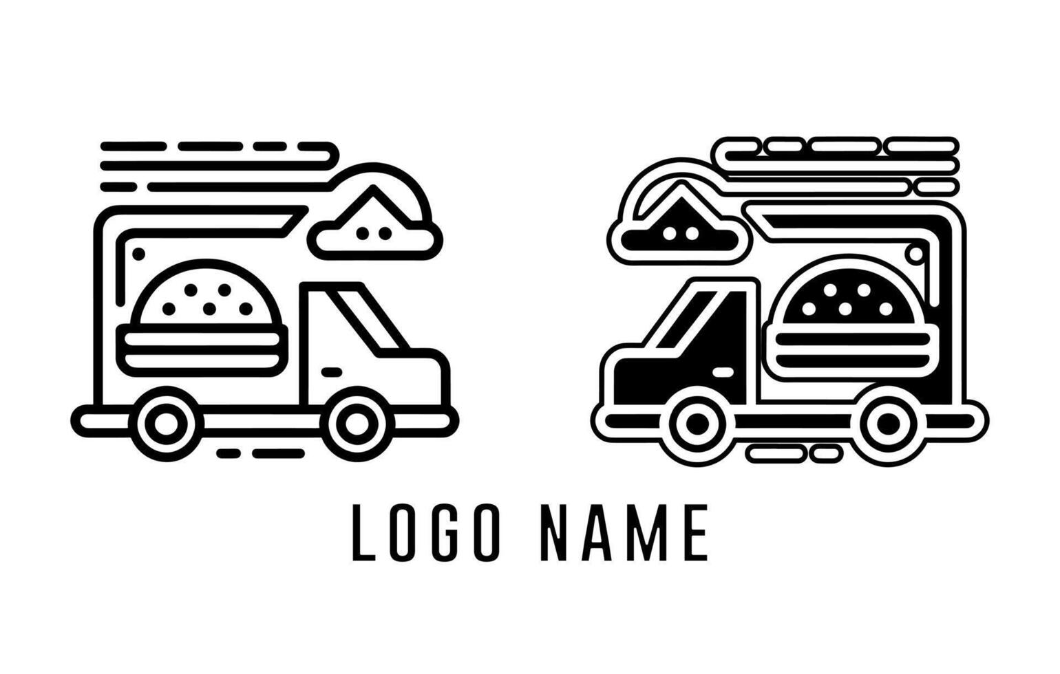 Delivery icon outline, Delivery Logo vector, delivery truck flat vector, Delivery symble silhouette, food delivery icon vector