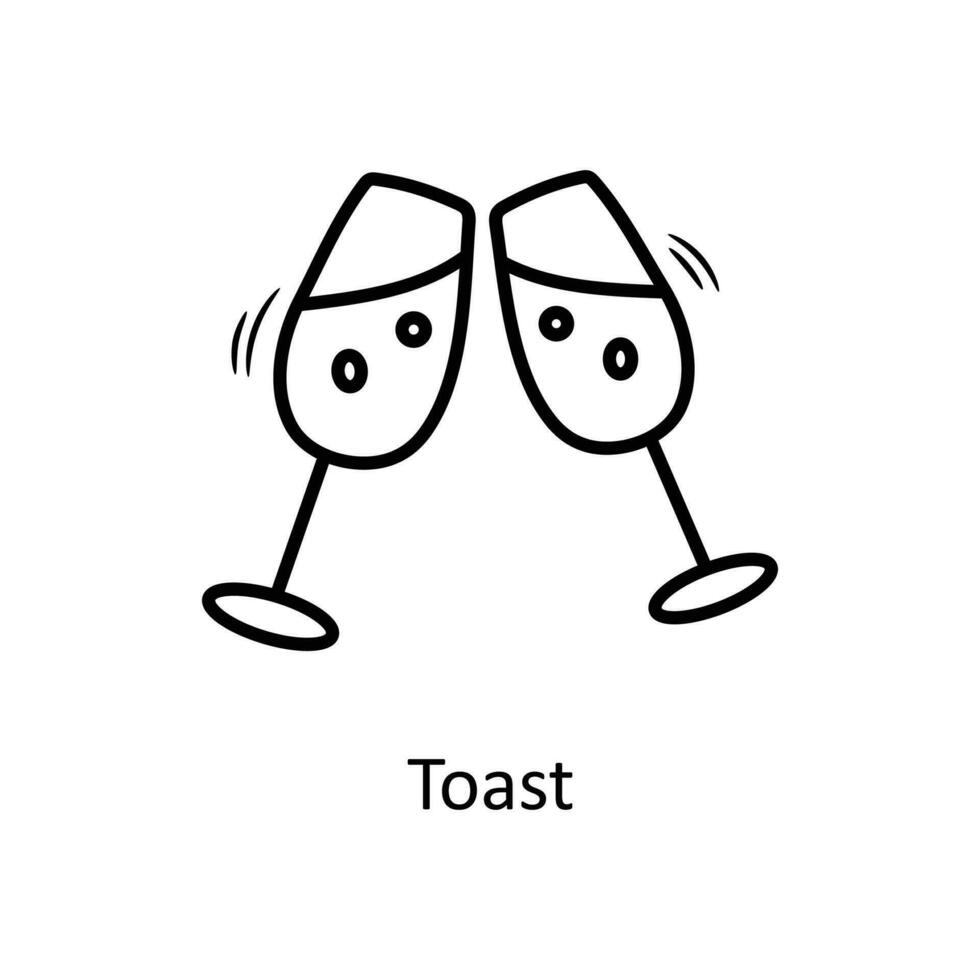 Toast vector Outline Icon Design illustration. Christmas Symbol on White background EPS 10 File
