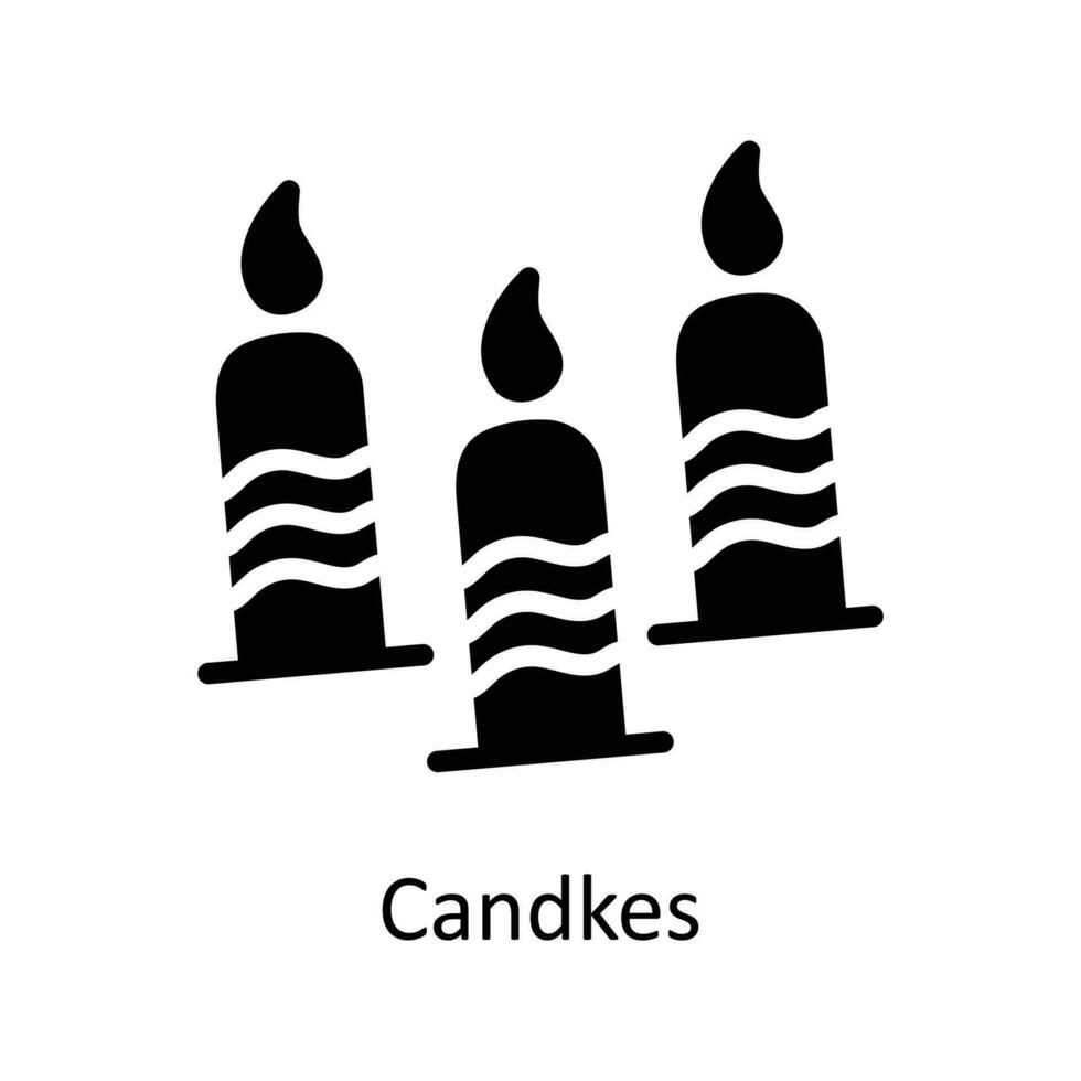 Candles vector Solid Icon Design illustration. Christmas Symbol on White background EPS 10 File