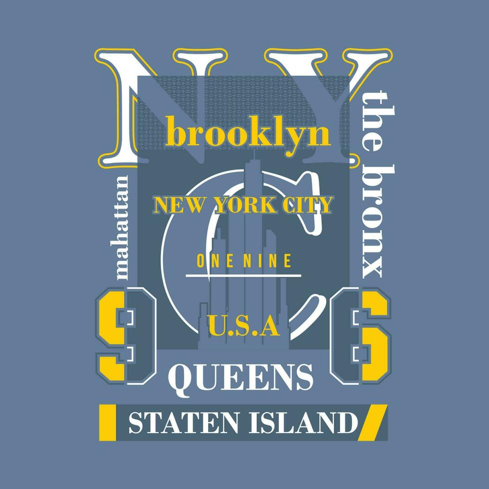 brooklyn new york city graphic fashion style, t shirt design, typography vector, illustration vector