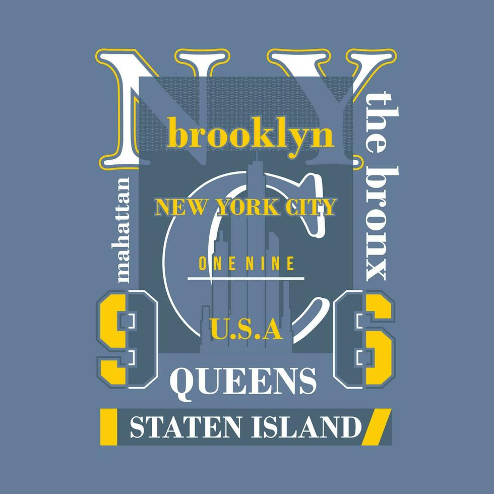 brooklyn nuevo York ciudad gráfico Moda estilo, t camisa diseño, tipografía vector, ilustración vector