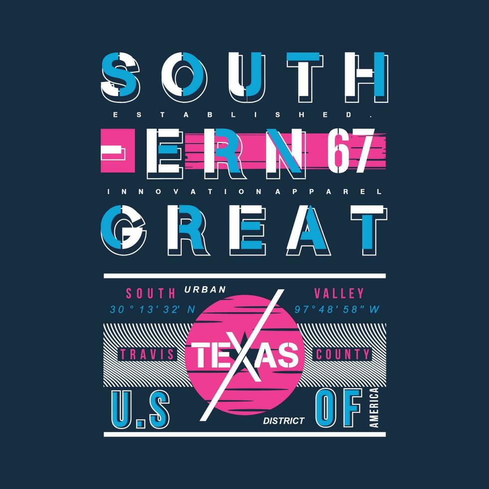 Texas, del Sur genial gráfico, tipografía vector, t camisa diseño, ilustración, bueno para casual estilo vector