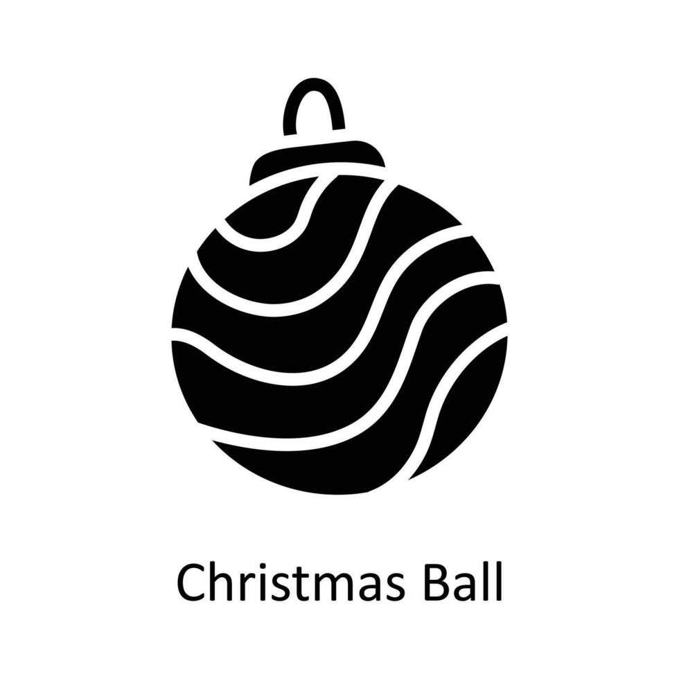 Christmas Ball vector Solid Icon Design illustration. Christmas Symbol on White background EPS 10 File