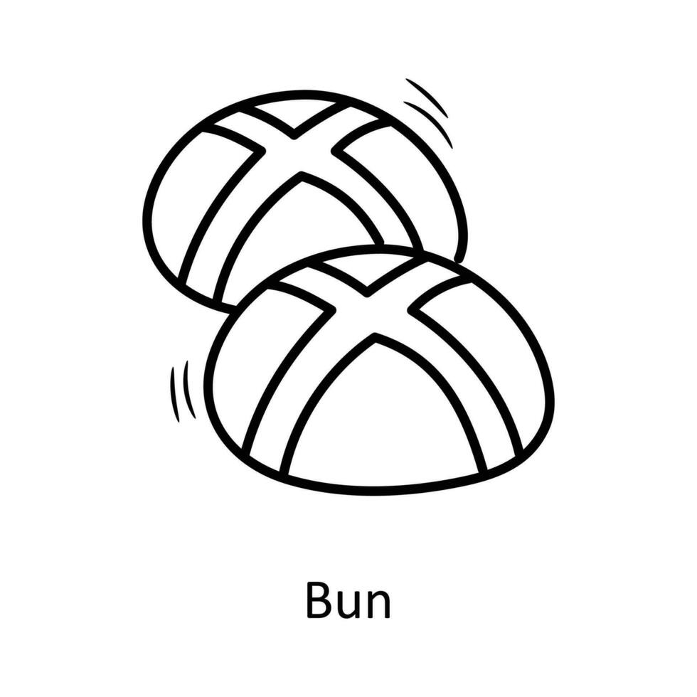 Bun vector Outline Icon Design illustration. Christmas Symbol on White background EPS 10 File