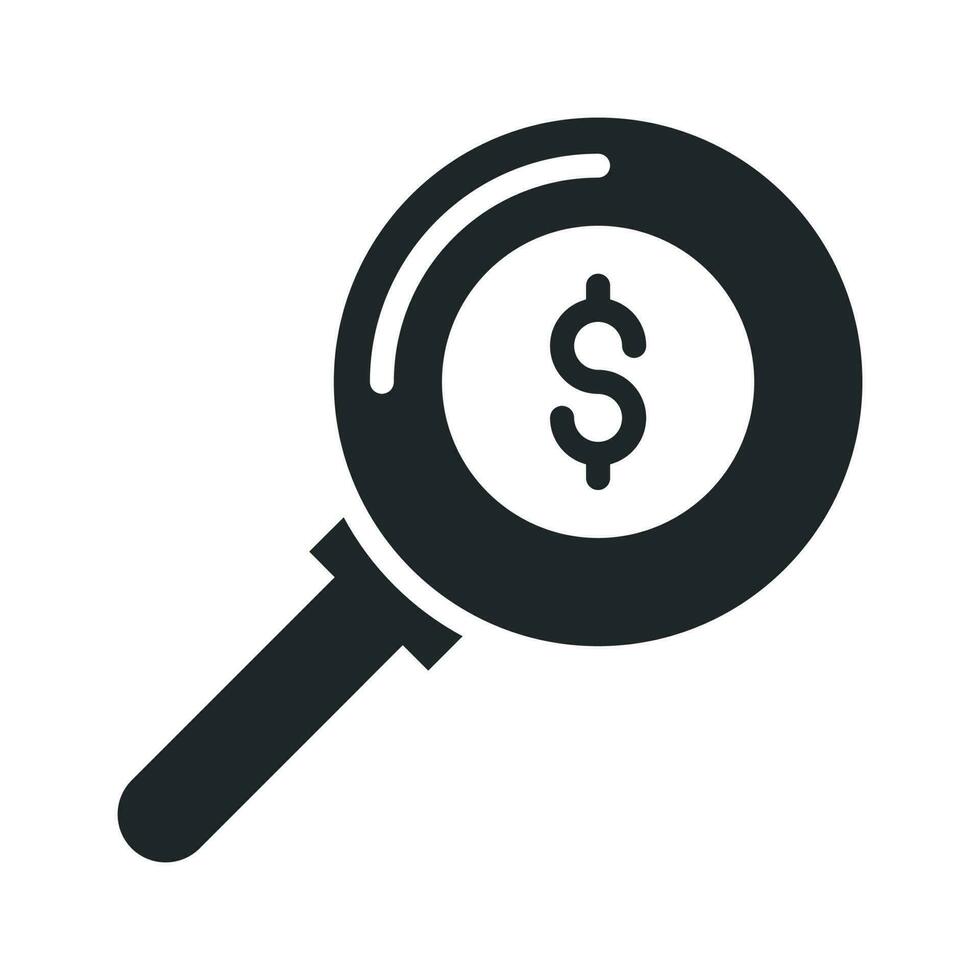 Search Money vector Solid icon. EPS 10 File