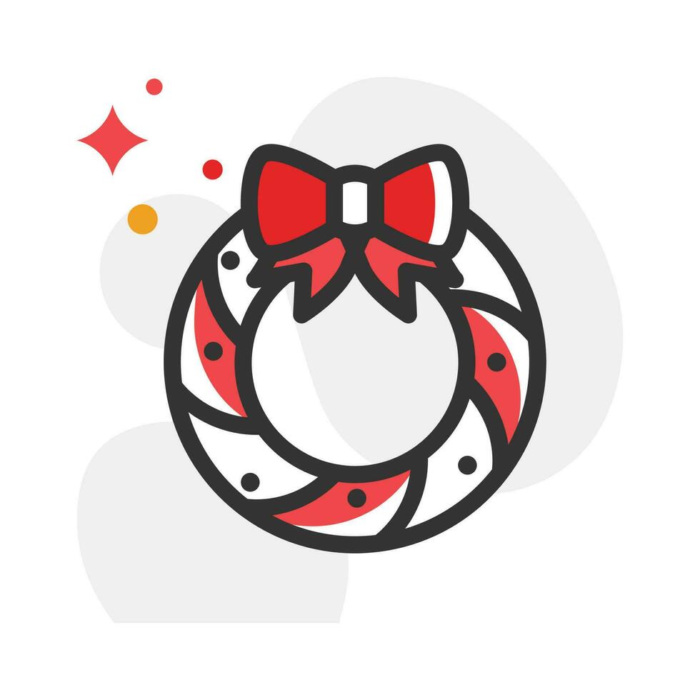 Christmas  Wreath  vector Fill outline icon. EPS 10 file