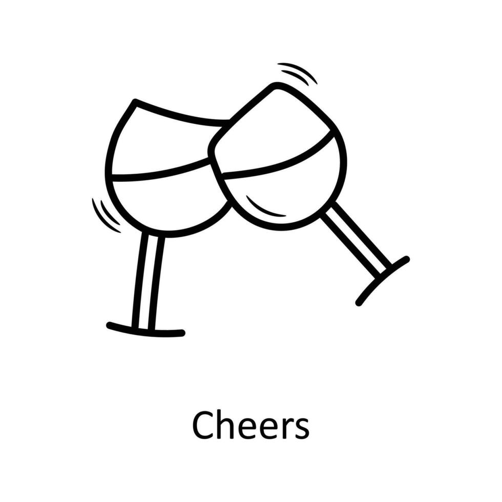 Cheers vector Outline Icon Design illustration. Christmas Symbol on White background EPS 10 File