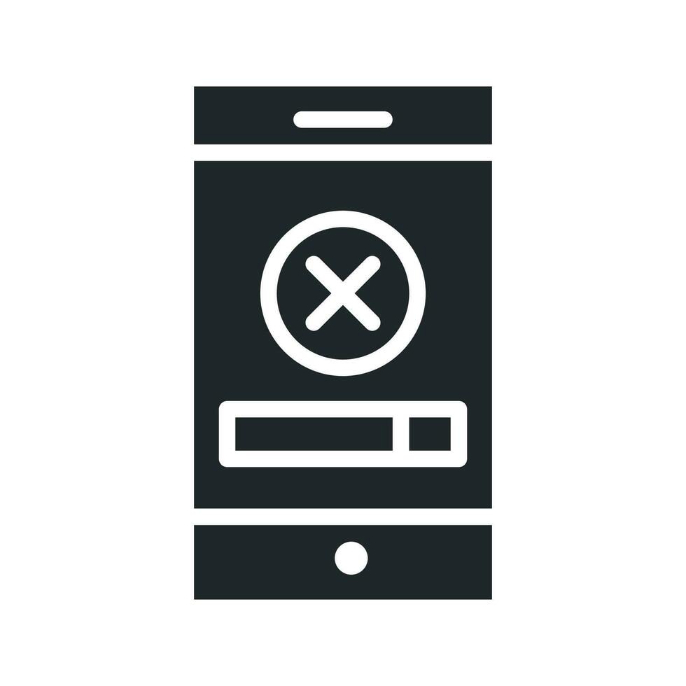 Mobile Error vector Solid icon. EPS 10 File
