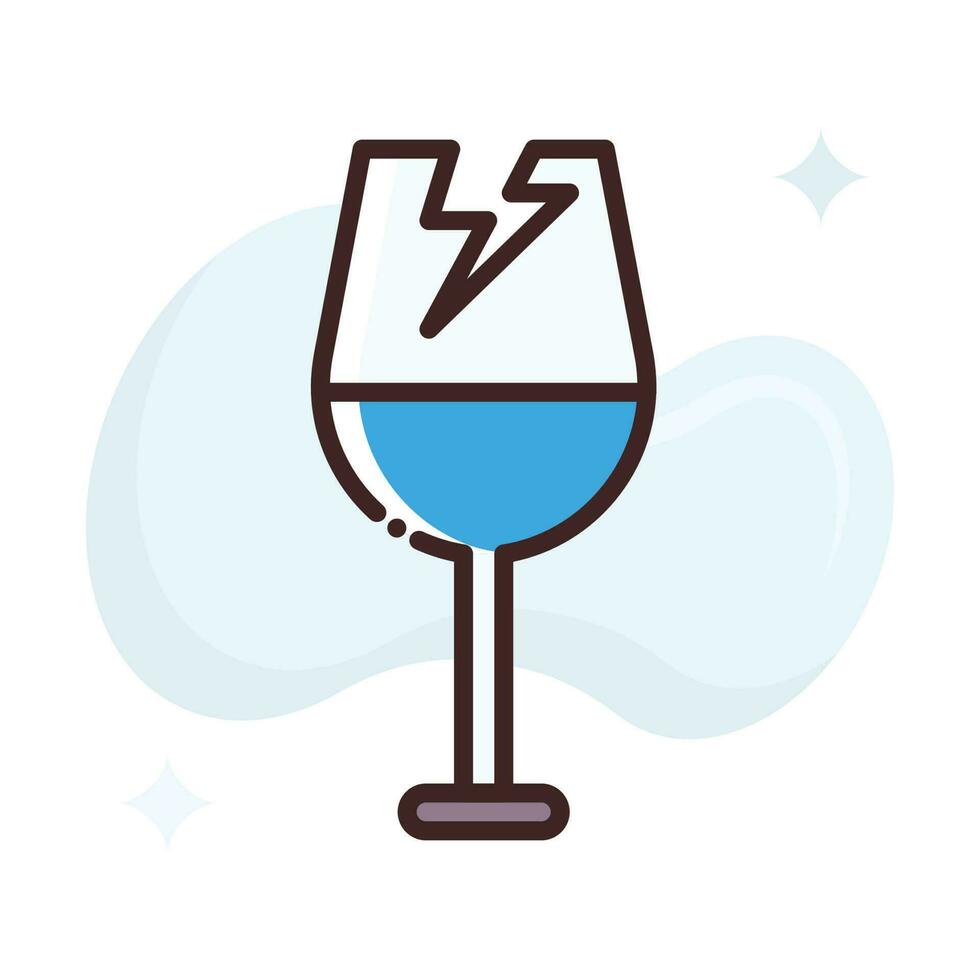 Fragile Glass vector Fill outline Icon style illustration. EPS 10