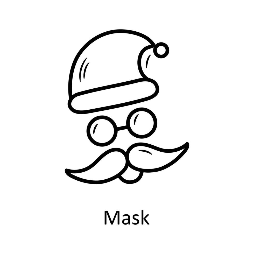 Mask vector Outline Icon Design illustration. Christmas Symbol on White background EPS 10 File