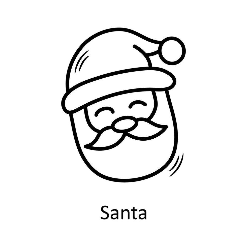 Santa vector Outline Icon Design illustration. Christmas Symbol on White background EPS 10 File