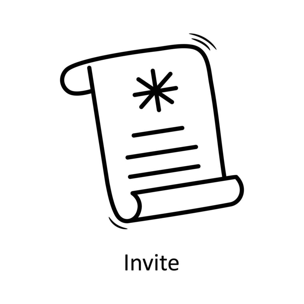 Invite vector Outline Icon Design illustration. Christmas Symbol on White background EPS 10 File