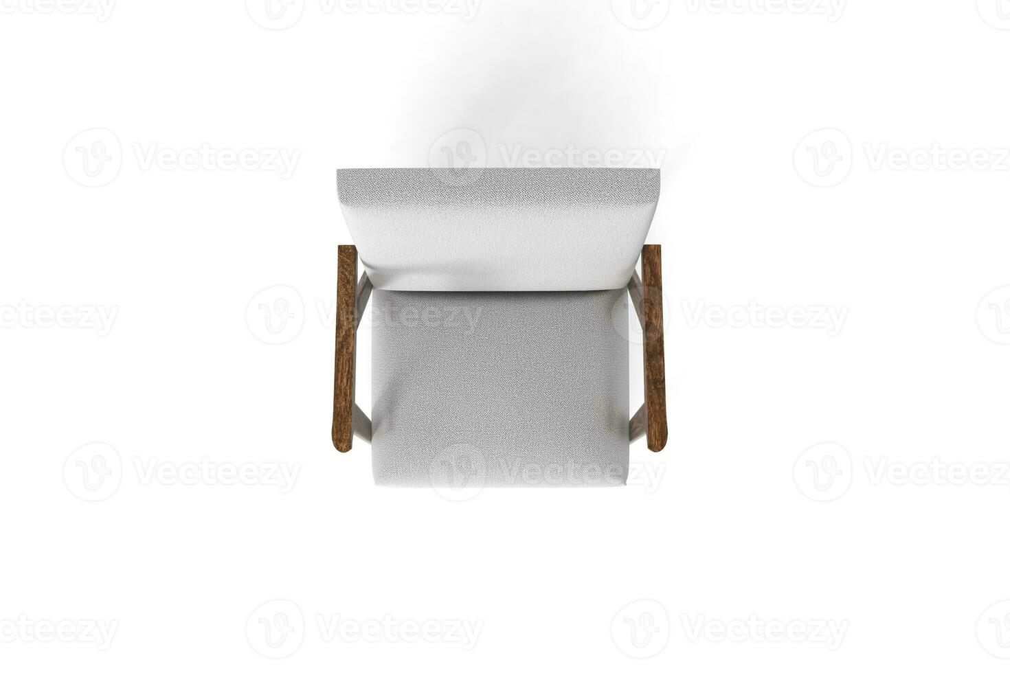 parte superior vista, estudio Disparo de elegante silla aislado en blanco antecedentes 3d representación, 3d ilustración foto