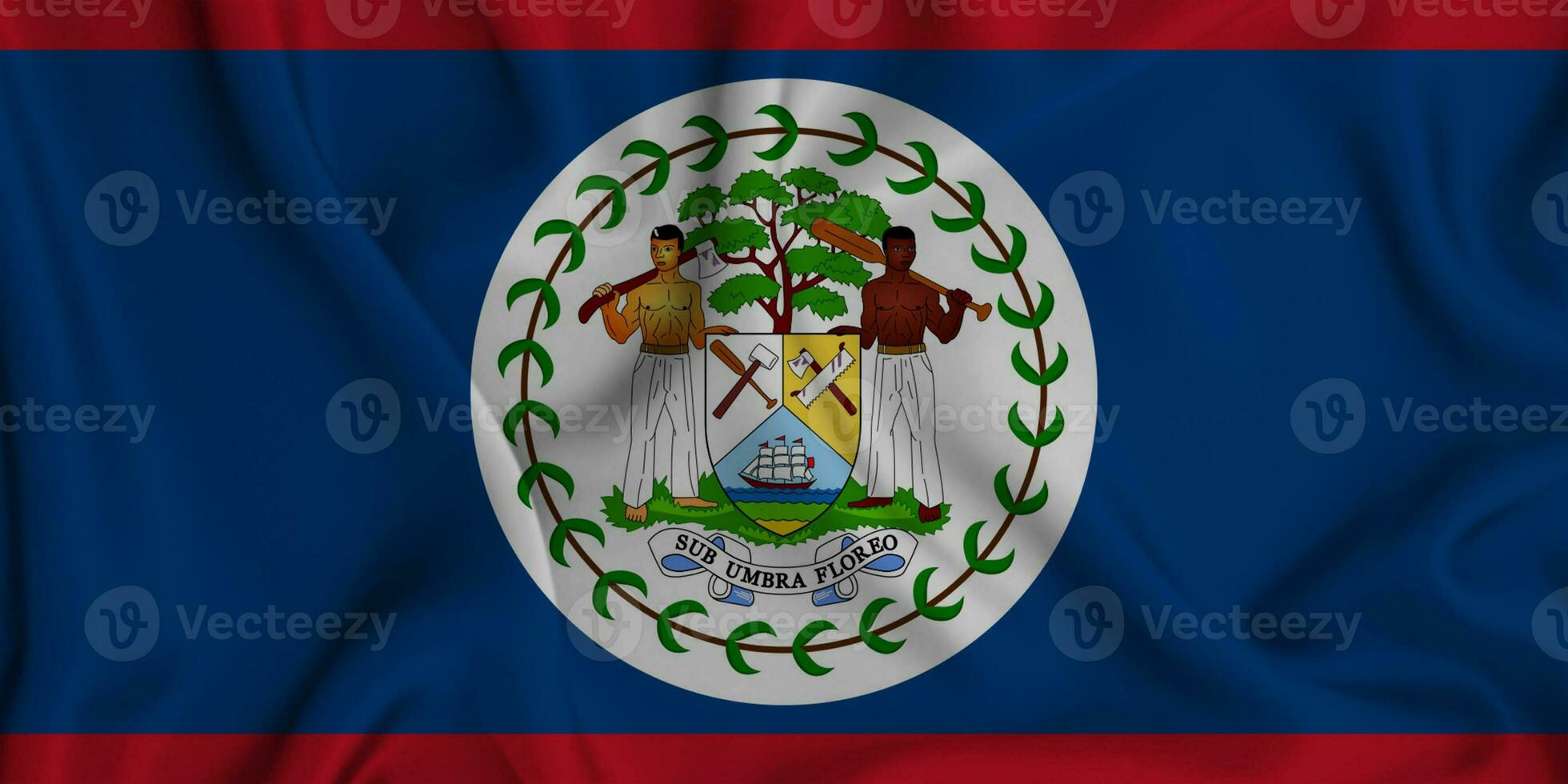 Realistic waving flag of Belize, 3d illustration photo