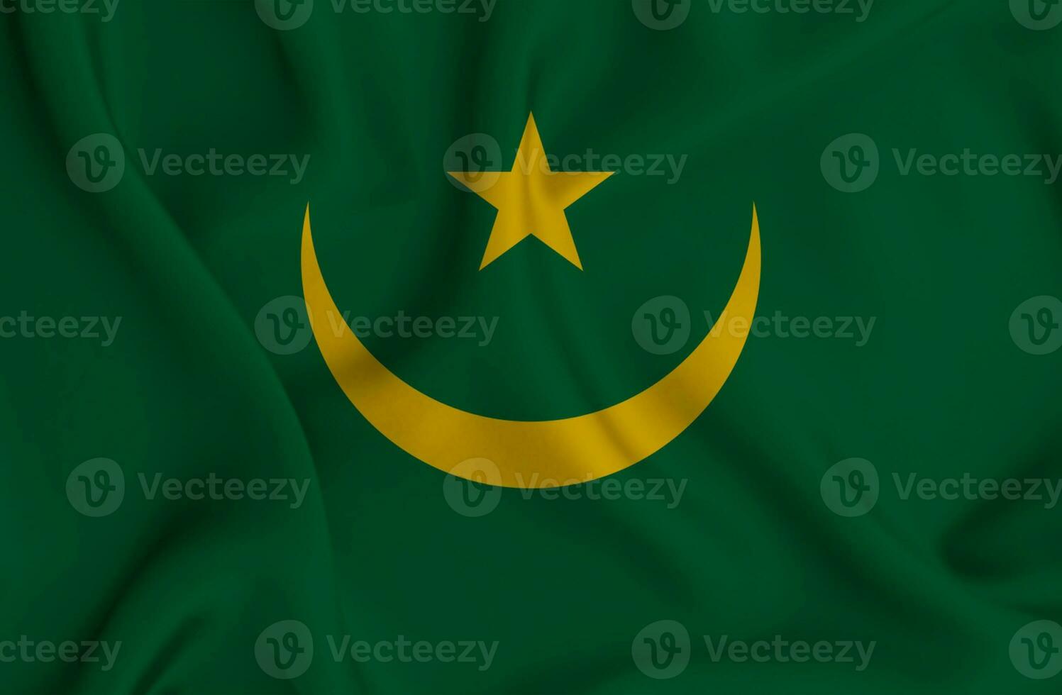 Realistic waving flag of Mauritania, 3d illustration photo