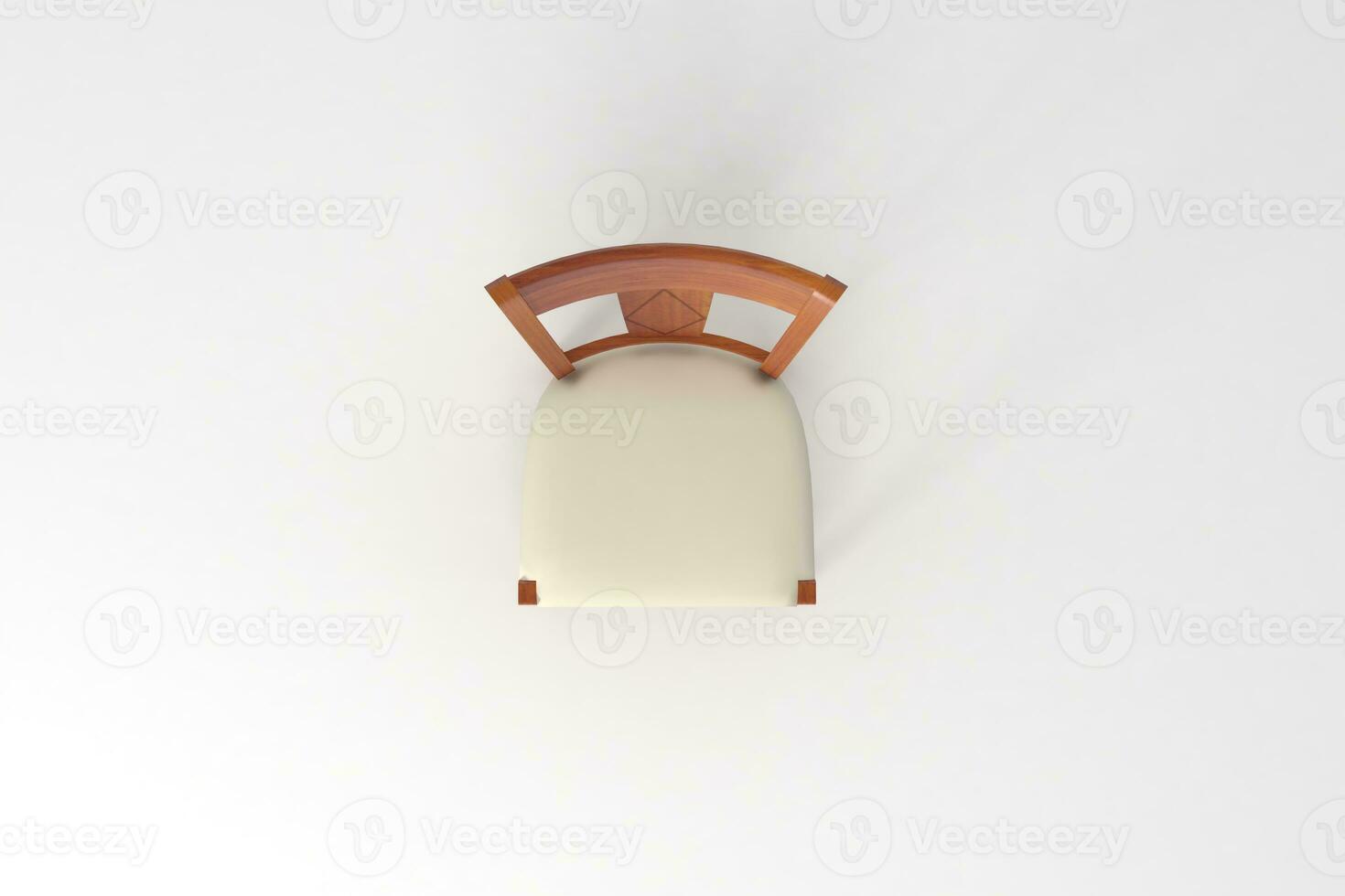 Top view, Modern Chair, minimal concept, Studio shot of stylish chair isolated on white background 3d rendering photo