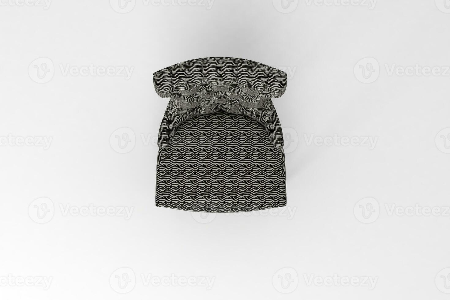 Top view, Modern Chair, minimal concept, Studio shot of stylish chair isolated on white background 3d rendering photo