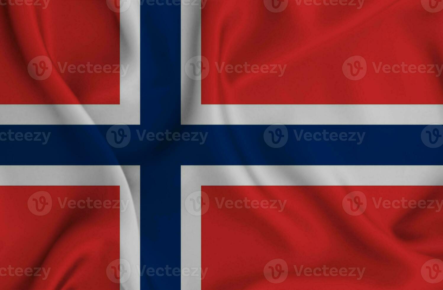 Realistic waving flag of Norway, 3d illustration photo