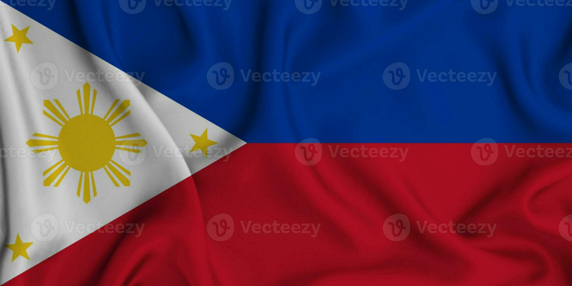 Realistic waving flag of Philippines, 3d illustration photo