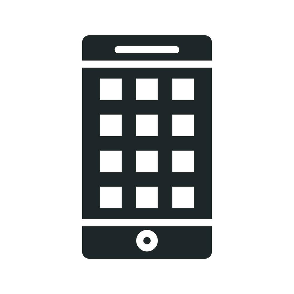 Mobile Menu vector Solid icon. EPS 10 File