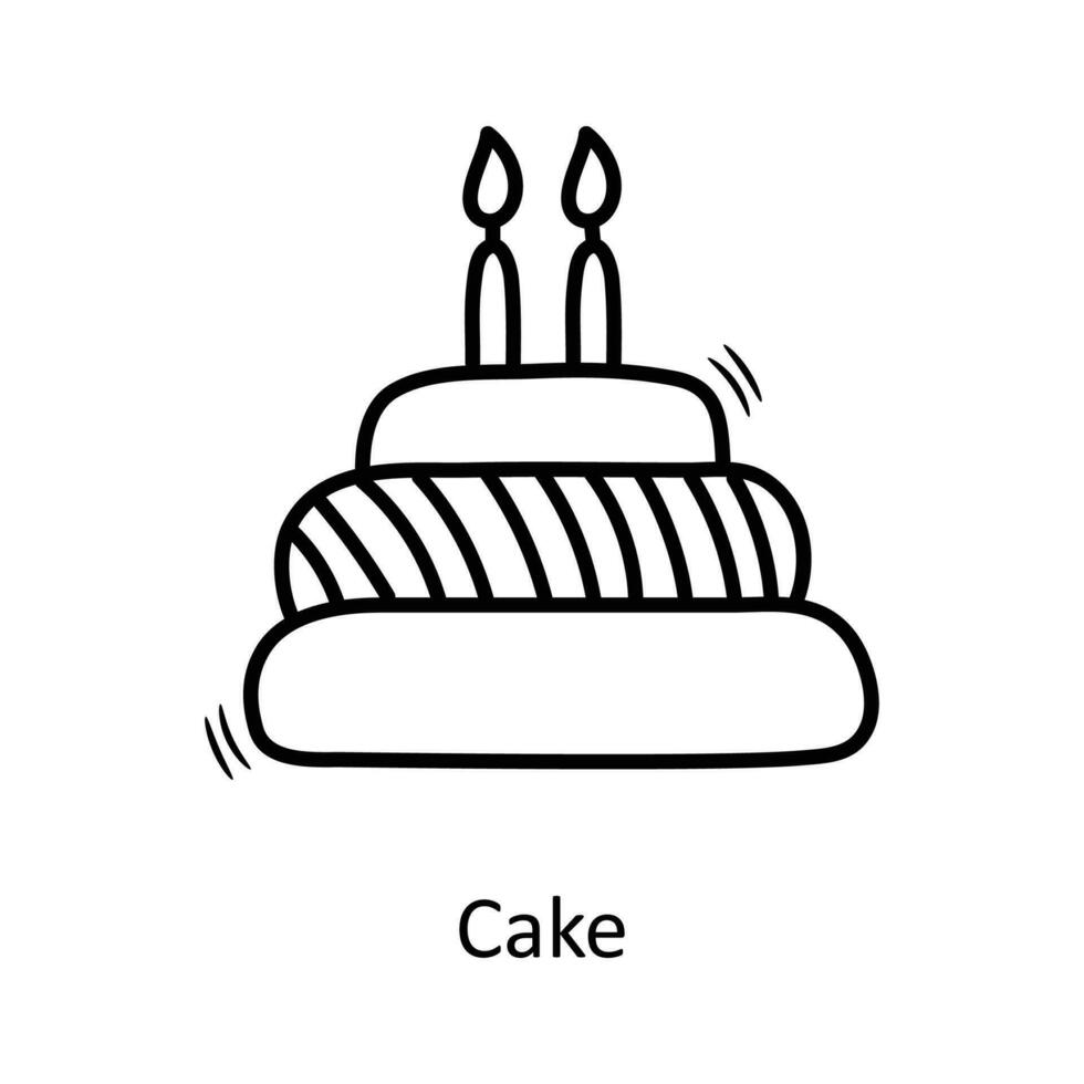 Cake vector Outline Icon Design illustration. Christmas Symbol on White background EPS 10 File