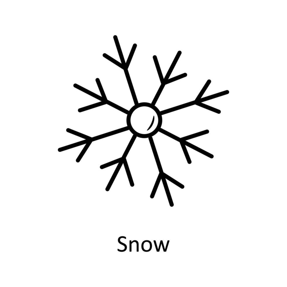 Snow vector Outline Icon Design illustration. Christmas Symbol on White background EPS 10 File