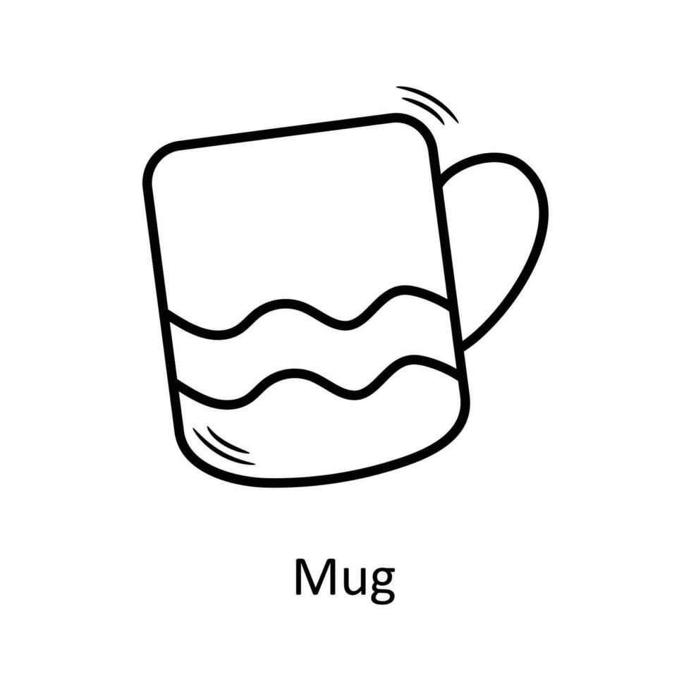 Mug vector Outline Icon Design illustration. Christmas Symbol on White background EPS 10 File