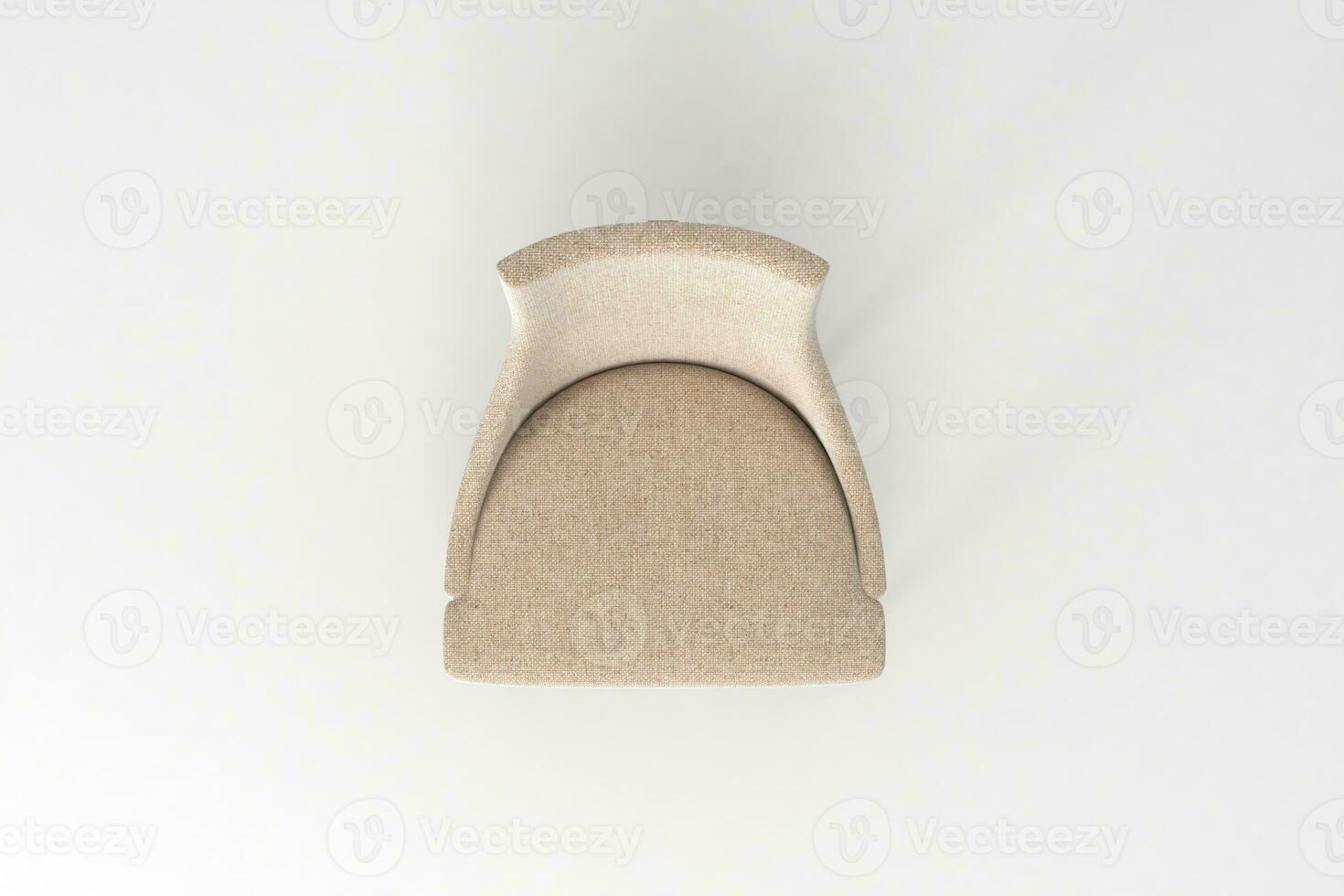Top view, Studio shot of stylish chair isolated on white background 3d rendering, 3d illustration photo