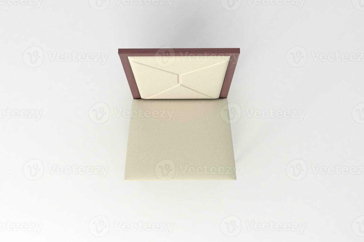 Top view, Studio shot of stylish chair isolated on white background 3d rendering, 3d illustration photo