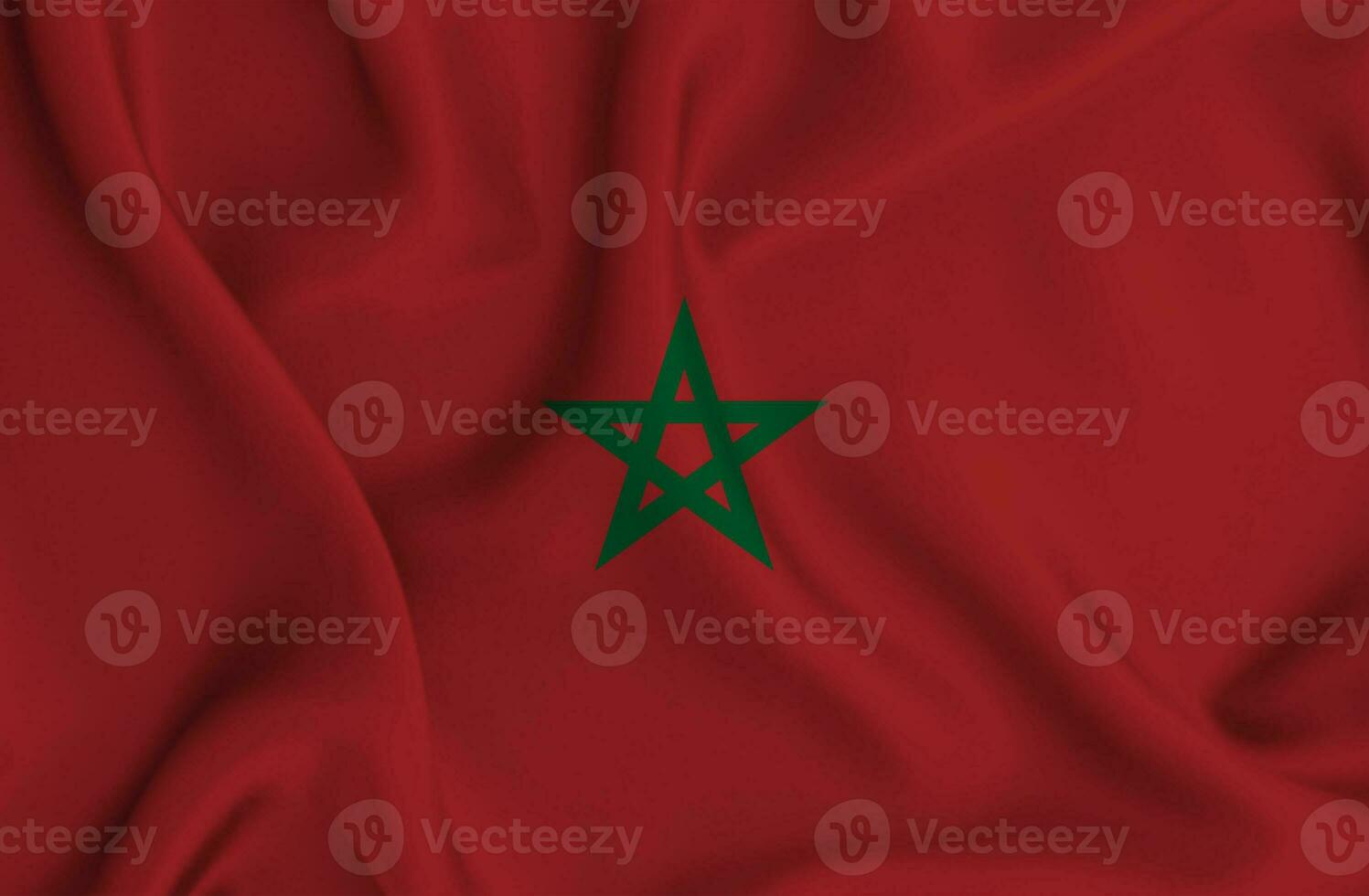 Realistic waving flag of Morocco, 3d illustration photo