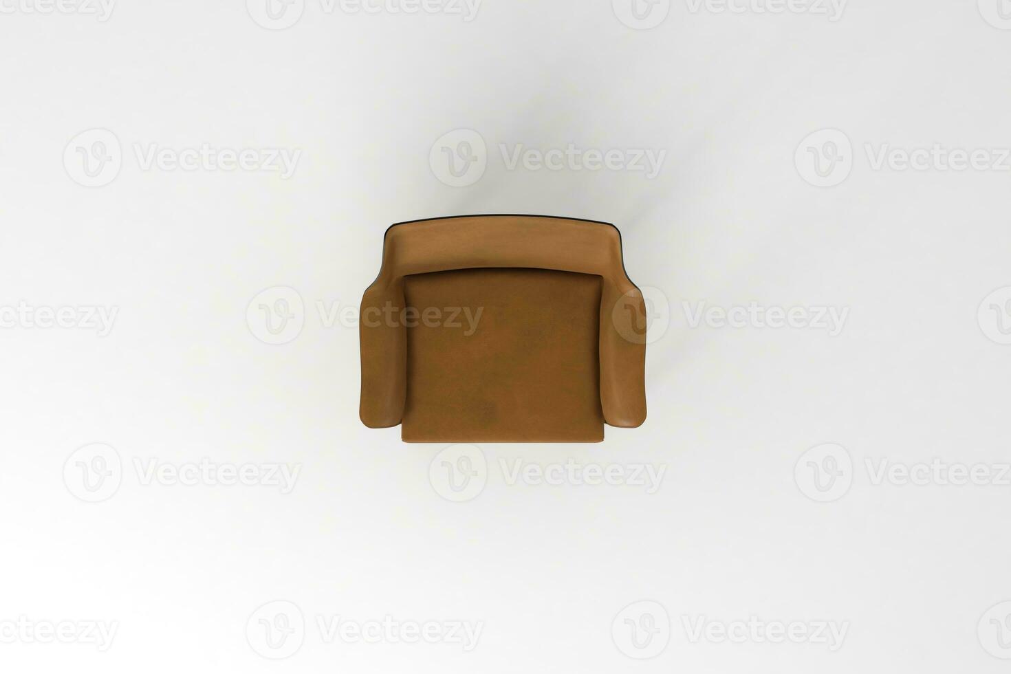 Top view, Modern Chair, minimal concept, Studio shot of stylish chair isolated on white background 3d rendering photo