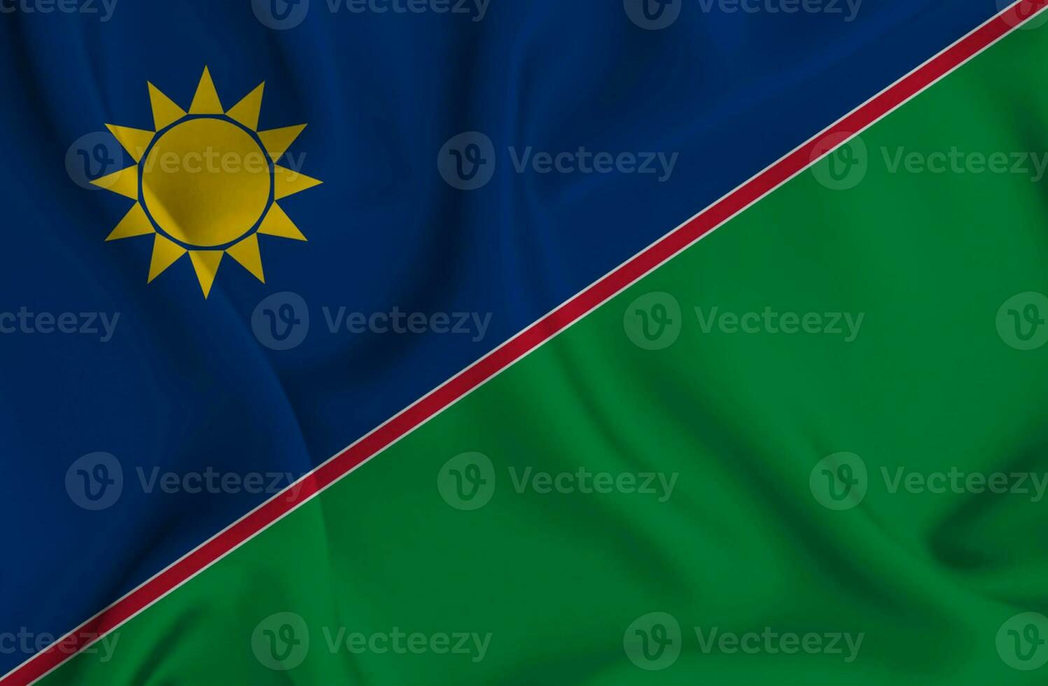 Realistic waving flag of Namibia, 3d illustration photo